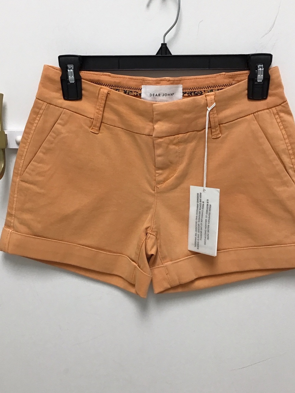 Dear John Peach High-Rise Hampton Cuffed Shorts
